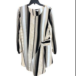 Cato EST. 1947 Striped Long Sleeve Tunic Top size large new